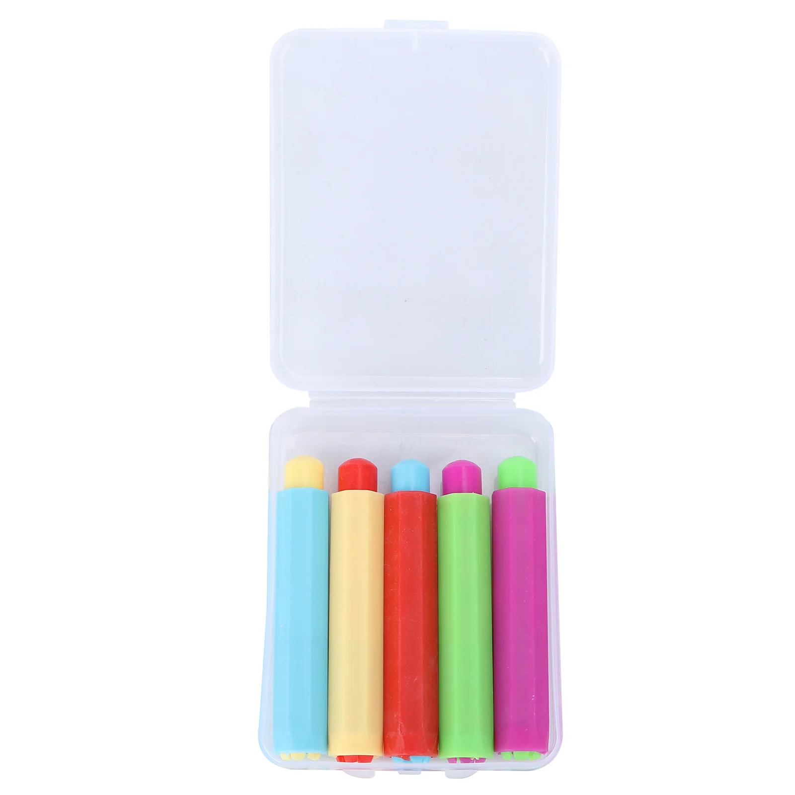 

5pcs Chalk Holders Adjustable Chalk Clips Colorful Chalk Covers Blackboard Chalk Writing Extender with Storage Box for Teachers
