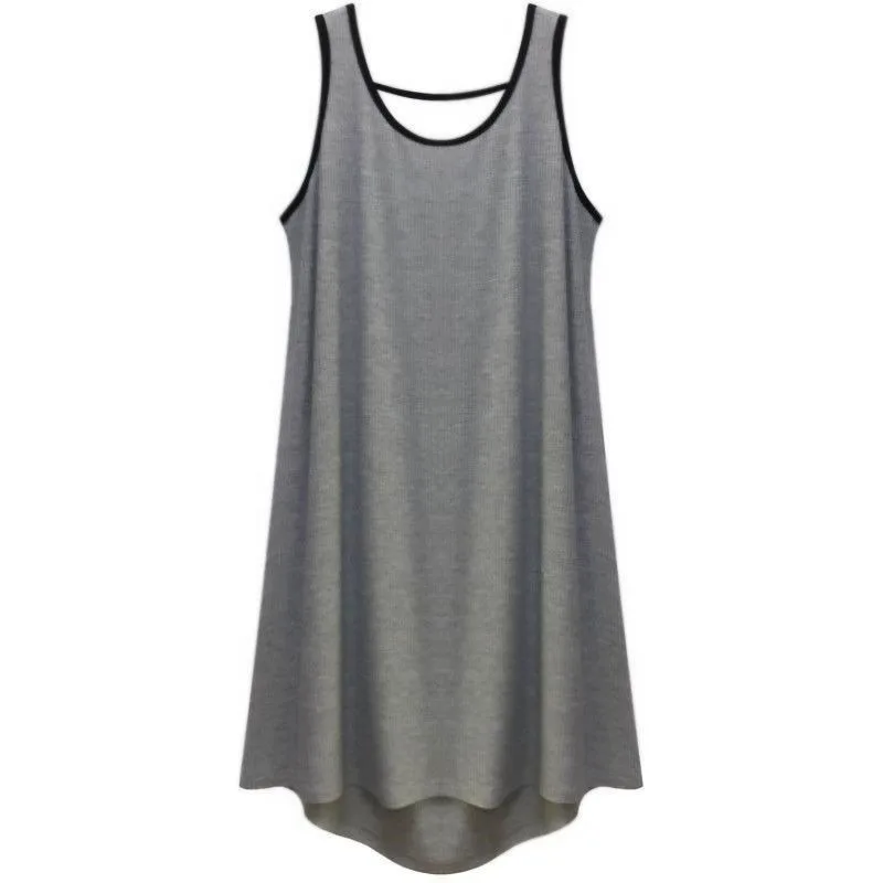 Solid color sleeveless Large size nightdress female In the summer loose sweet sundress suspenders Pajamas thin sexy sleepwear