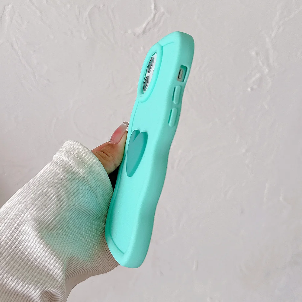 Charming 3D Heart Silicone Shockproof Phone Case - Candy Cover