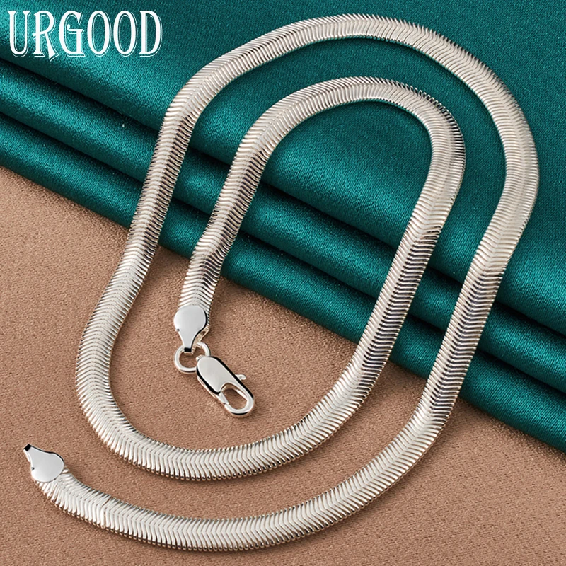 

925 Sterling Silver 16/18/20/22/24/26 Inch 6mm Snake Chain Necklace For Women Men Party Engagement Wedding Fashion Jewelry