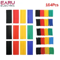 164Pcs Set Polyolefin Shrinking Assorted 2:1 Heat Shrink Tube Wire Cable Insulated Sleeving Tubing Set