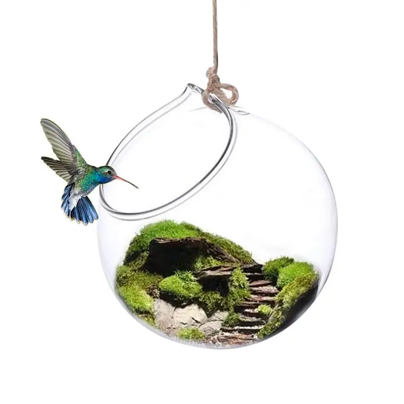 Mangiatoie Per Colibrì In Vetro Mangiatoia In Vetro Decorativo Mangiatoia Per Uccelli Selvatici In Vetro Gazebo Impermeabile Appeso Mangiatoia Per Ucc
