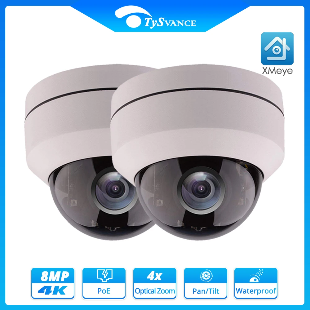 

XMeye HD 4K 8MP PTZ PoE IP Camera IR 50m Indoor Home Video CCTV Security Dome 5.0MP 4X Optical Zoom Surveillance Waterproof IP66