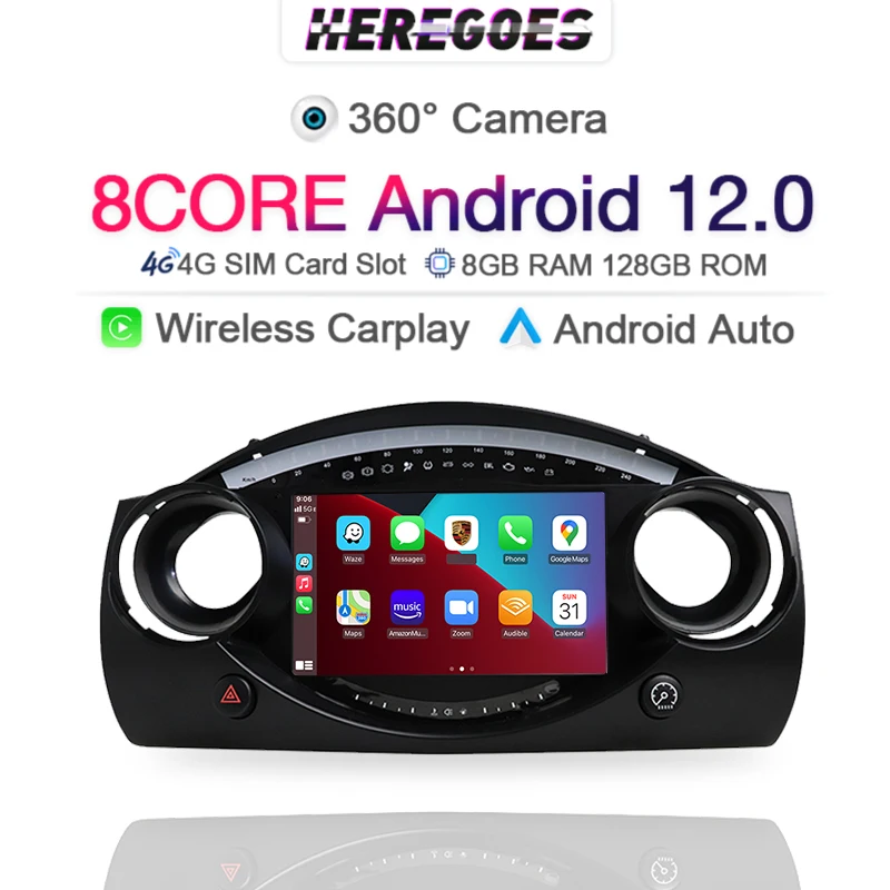 Android 12.0 Carplay GPS For Mini Cooper R50 R53 2004 2005 2006