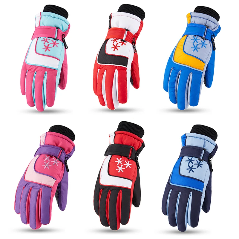 Winter Children Kids Ski Gloves Snowboard Snow Warm Glove Boys Girl High Quality Waterproof Thicken Mittens Keep Finger Warm