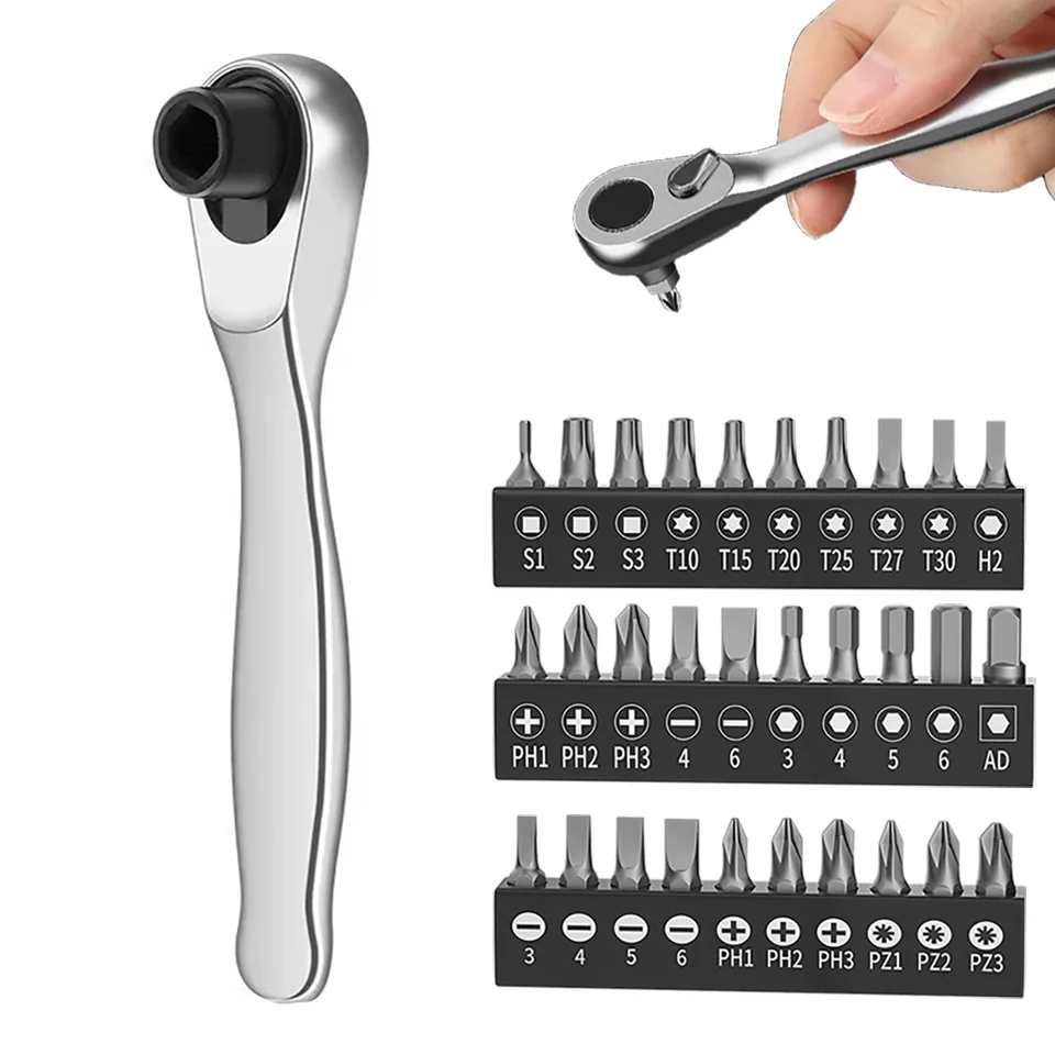 Chiave A Cricchetto Per Chiave A Bussola Punta Rapida 72 Denti 4 Pollici Maniglia Per Chiave A Cricchetto Piccola Per Mini Chiavi A Bussola A Cricchetto In Acciaio - Foto 10