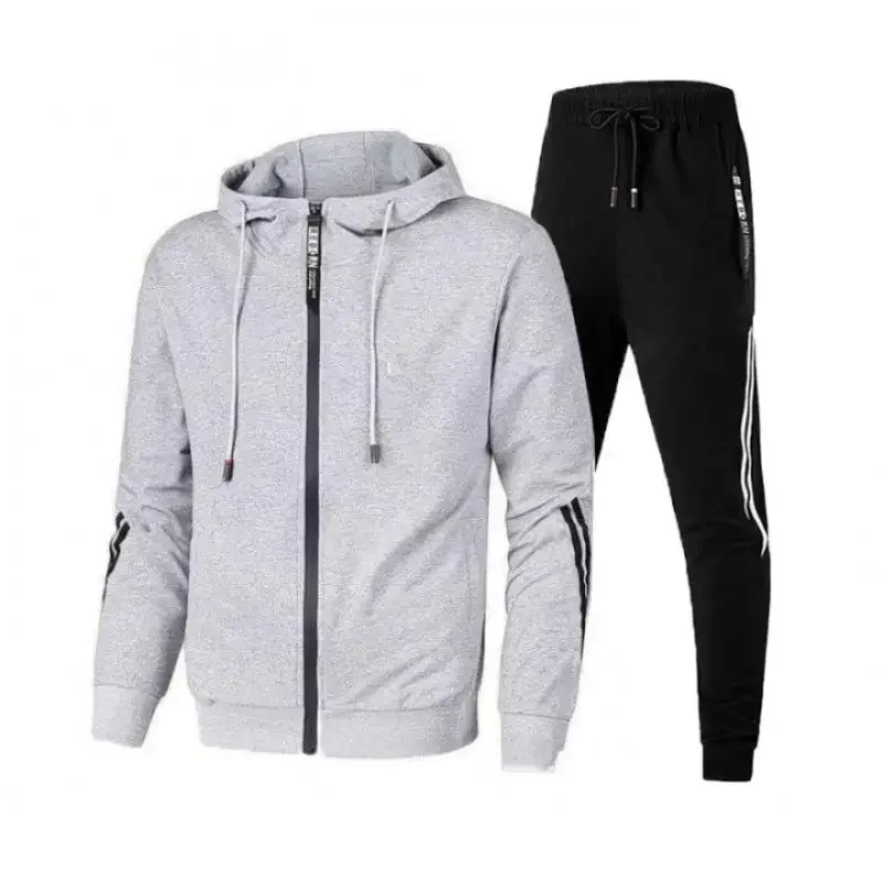 Sports Suit Men Winter Fashion Hoodies Solid Color Suits Tracksuit Winter Warm Clothes Male Casual Hoodie Sets