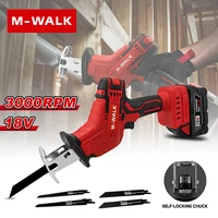 מסור רקופרוקטיבי אלחוטי M-WALK 18V מהירות מתכווננת מסור חשמלי לחיתוך עץ מתכת צינור כלי עבודה עבור סוללת Milwaukee 18V Pin 1
