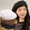 Korean Classic Premium Feel Black Berets Spring Autumn Thin Solid Color INS Trendy Versatile Painter Hat Simple Caps for Women 3