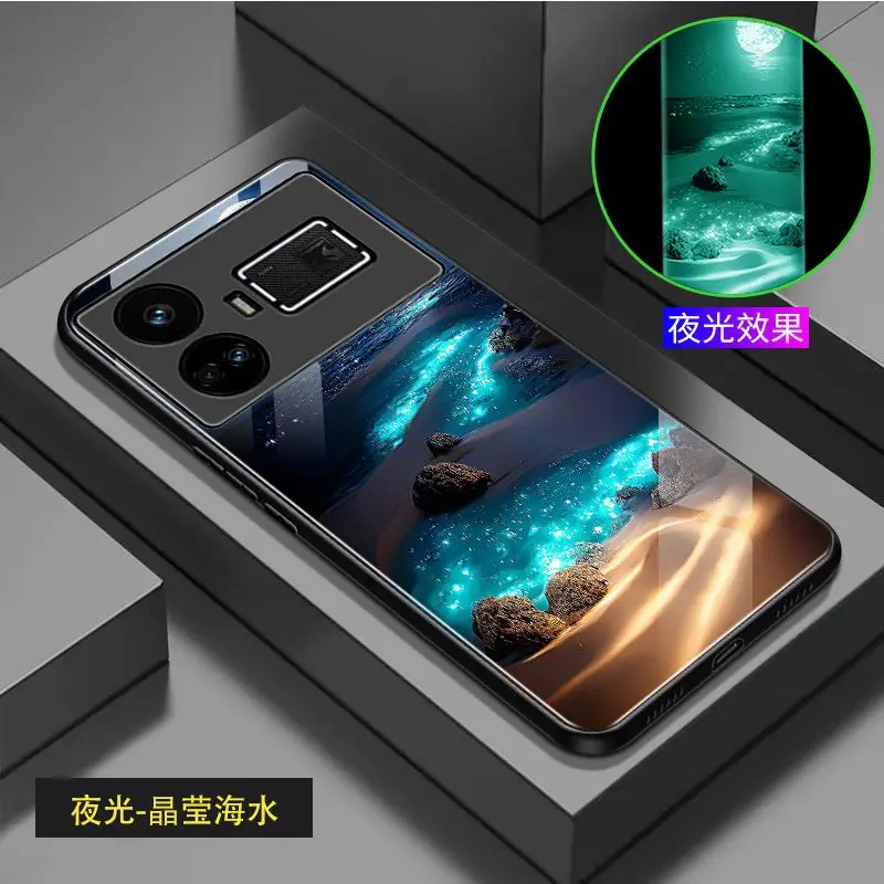 

Светящиеся фотообои для OPPO Realme GT5 чехол с изображением пляжа светящийся Темный чехол для Realme GT5 чехол