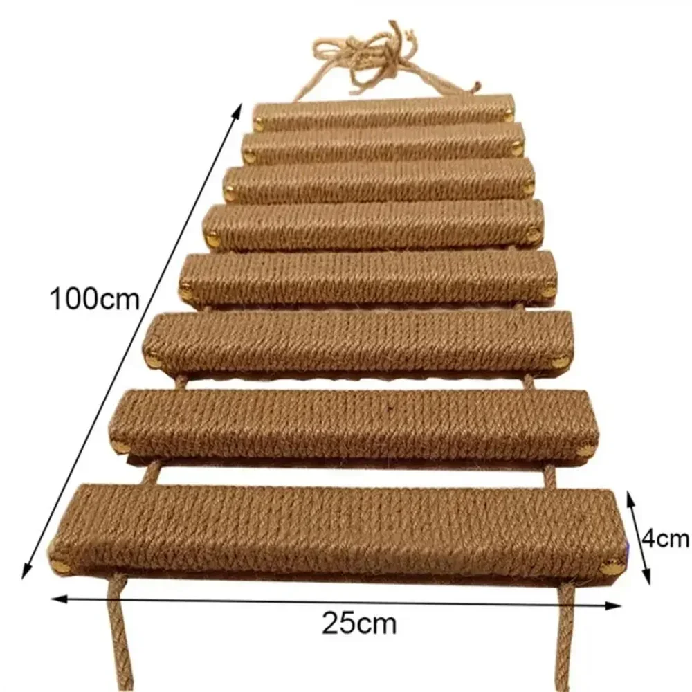 Wall-Mounted Cat Climbing Playground with Scratching Post, Hammock, and Sisal Ladder