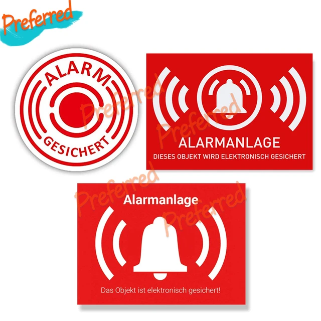 Más pegatinas adhesivas para sistema de alarma de seguridad, protección  contra roturas en coche y autocaravana, pegatina adhesiva externa para  alarma - AliExpress