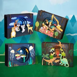 Grand ciel étoilé éducatif pour enfants, jouets de bricolage, artisanat fait à la main, dinosaure, jouets interactifs 