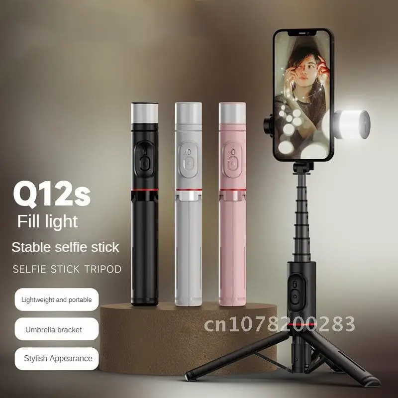 

Handheld Bluetooth Selfie Stick with Integrated Non Slip Portable Tripod Stand for Live Streaming on Mobile Phones