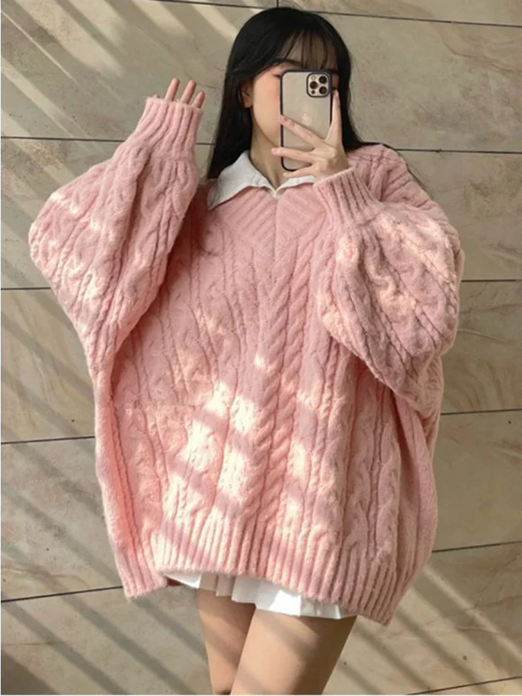 Sweaters Women Korean Style Loose-fitting Tender Sweet Vintage