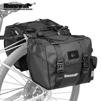 Borsa laterale per bici Rhinowalk 22/40/50L Borsa laterale per bicicletta impermeabile a doppio lato con piastra di supporto interna Cinghia di stoccaggio espandibile