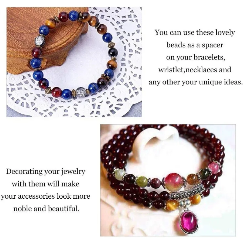 JSZDFSV 10 Ciondoli In Vetro A Forma Di Fiore, Distanziatori Per Braccialetti E Gioielli, Accessori Artigianali, 8 Colori, Perline A Forma Di Fiore, Per Braccialetti E Gioielli, Con Fori Per La