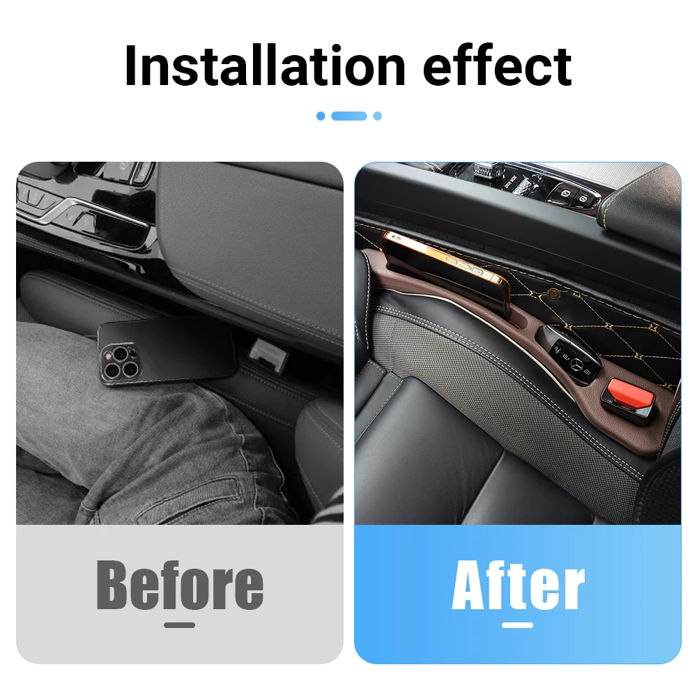 2 Riempitivi Per Fessure Sedili Honda HR-V 2013-2023 – Organizer Anti-caduta In PU, Nero