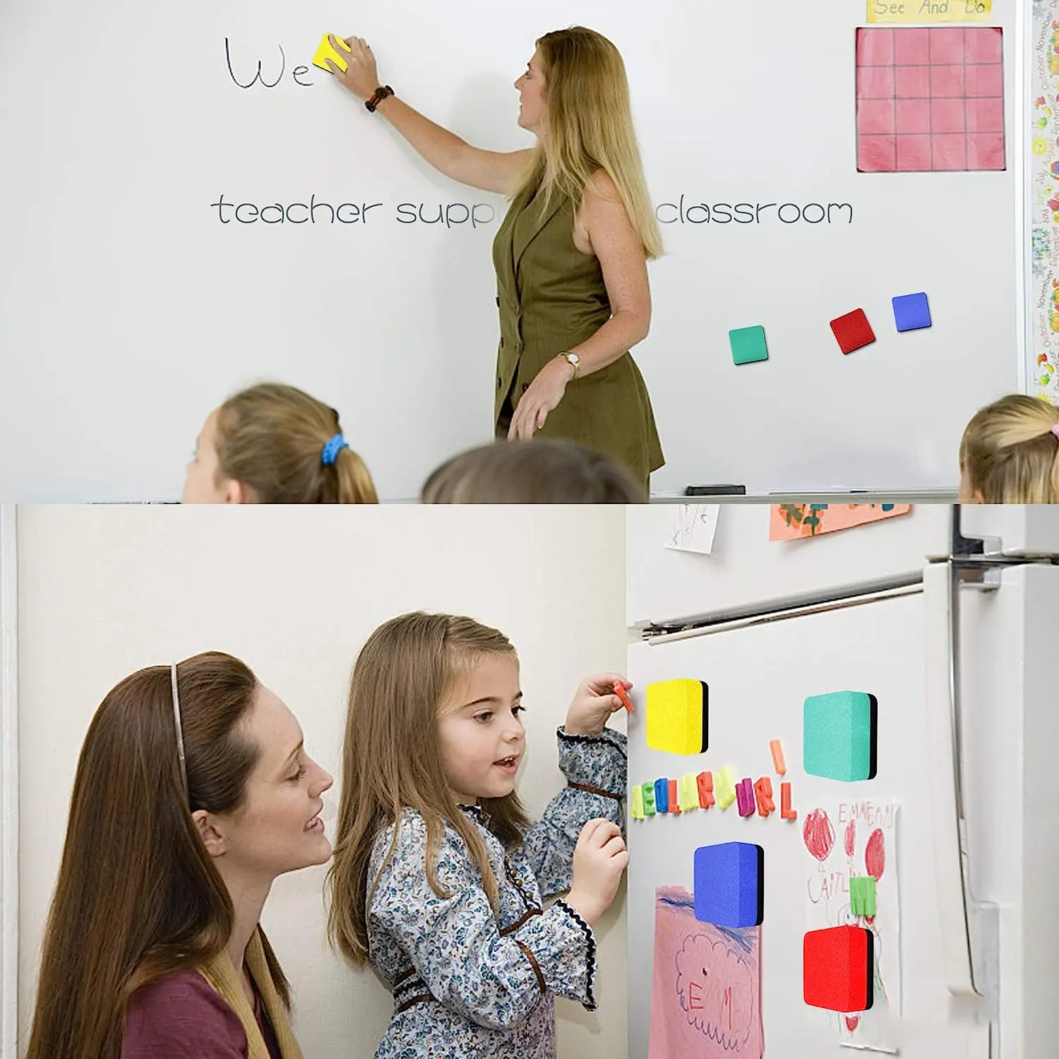 6pcs/12pcs, Mini Dry Erase Board Eraser, Magnetic Whiteboard Eraser Eva Board Eraser, Kids And Teacher Supplies, Home And Office 6