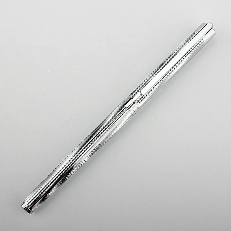 Penna Stilografica Jinhao 126 - Pennino Fine Con Caricamento A Vuoto - Colore Argento - Penna Da Scrittura Elegante