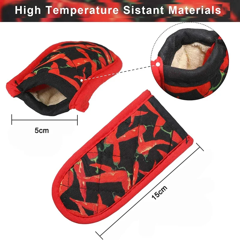 Pan Handle Sleeves 2Pcs Heat-Resistant Skillet Oven Mitts Hot Handle Covers Kitchen BBQ