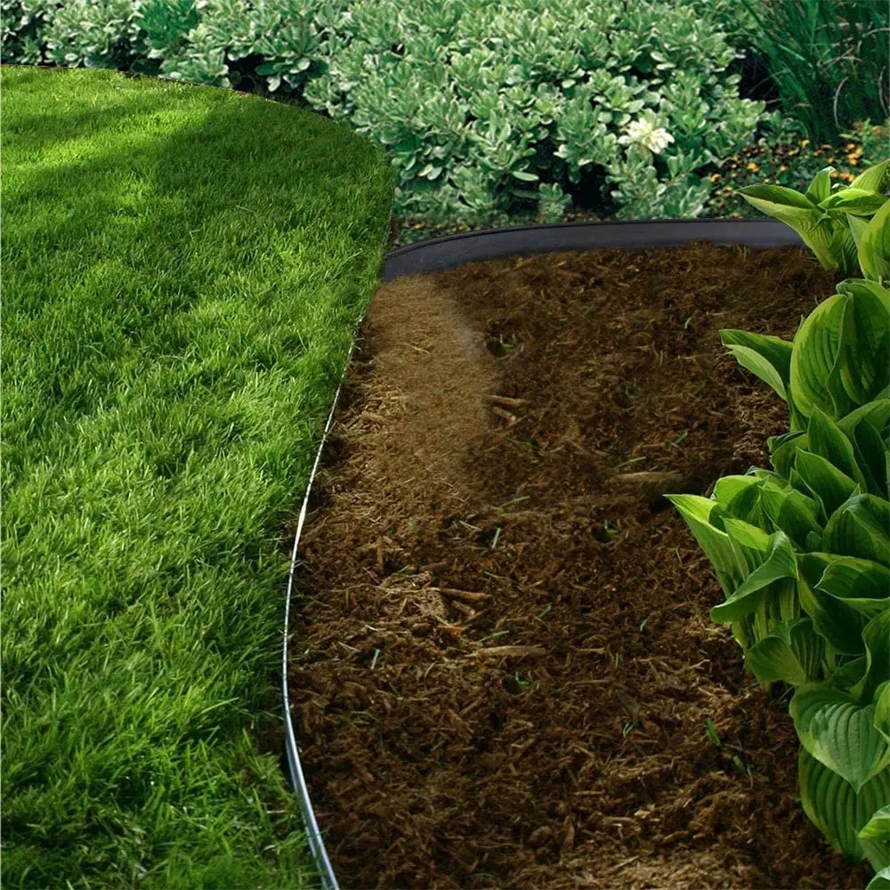 Landscape Edging 60ft Length No Digging Garden Edging Kit Include 54 Spikes, Premium Yard Edging Fence PE Carton Plastic BSCI 5