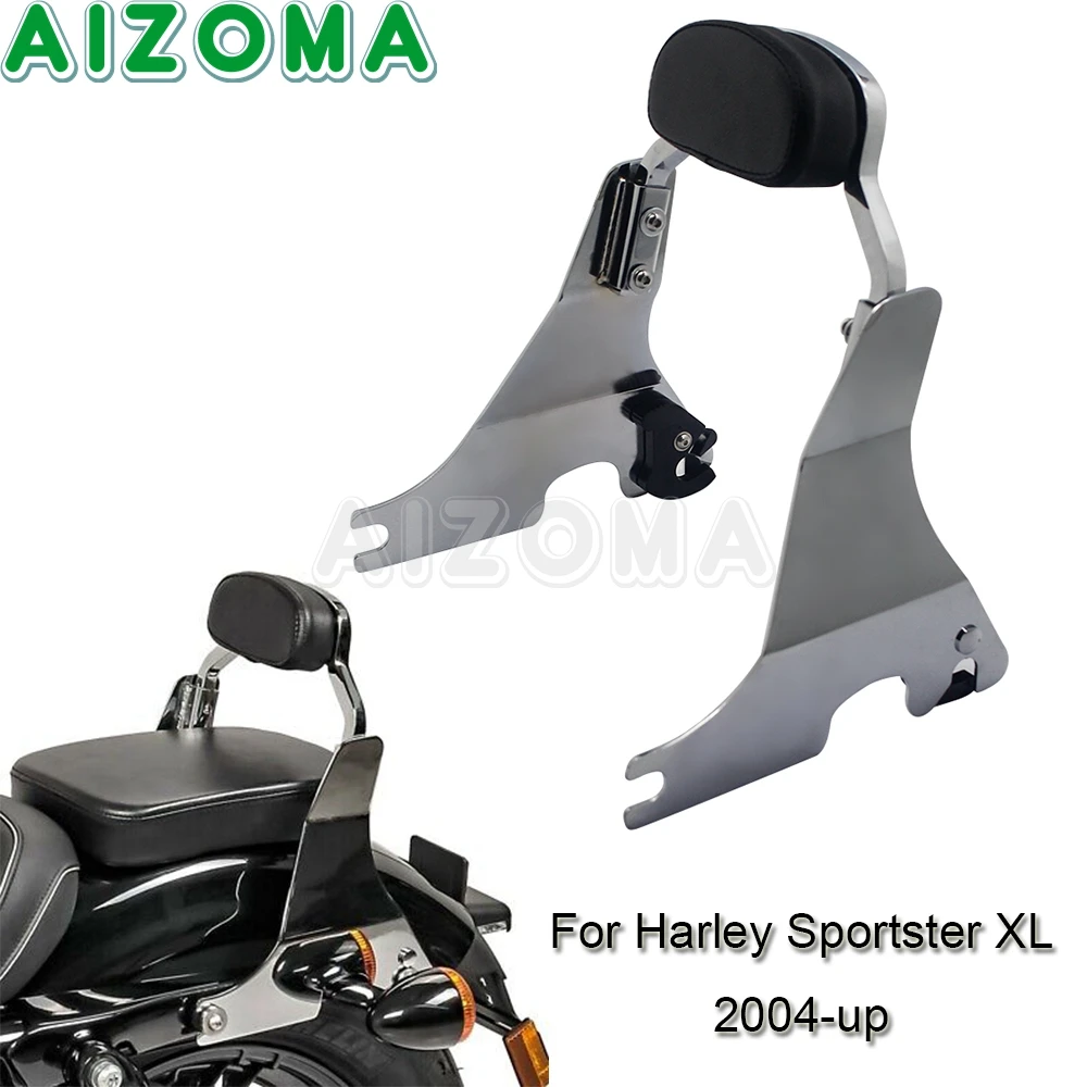 

Short Detachable Passenger Sissy Bar Backrest Pad For Harley Sportster Iron XL 883 1200 Custom SuperLow Forty Eight 2004-up
