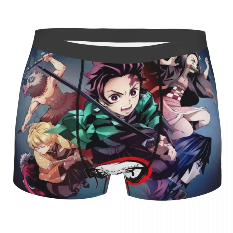 

Cool Tanjiro Manga Boxers Shorts Panties Men's Underpants Comfortable Kimestu No Yaiba Anime Briefs Underwear
