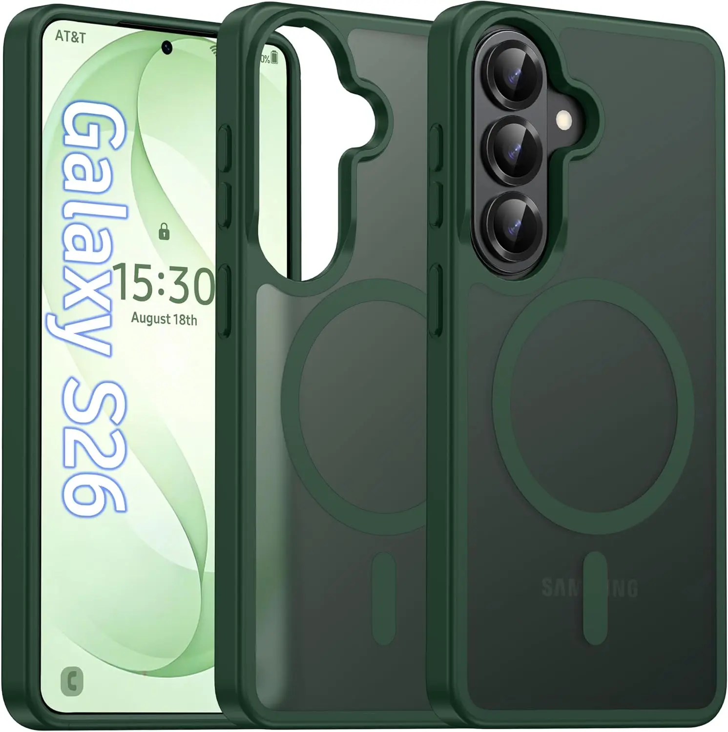 Matte Translucent Frosted Magnetic Phone Case with Hard Cover