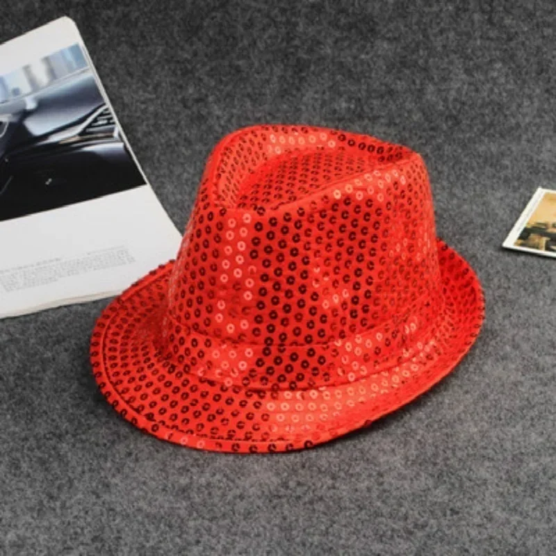 Stage Performance Sequined Hip-hop Hat Children's Day Dance Performance Jazz Hat Men And Women Festival Parties Sequined Top Hat