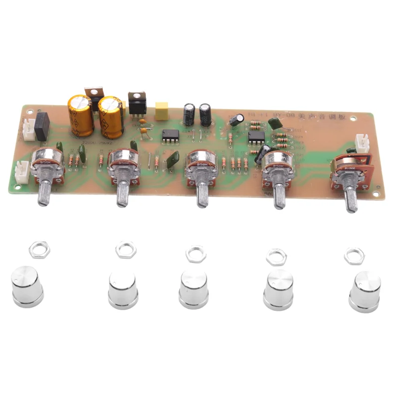 2.0 HIFI AN4558 Audio Preamplifier Bass Midrange Treble Balance Adjustable Audio Preamp Finished Board Tone Control
