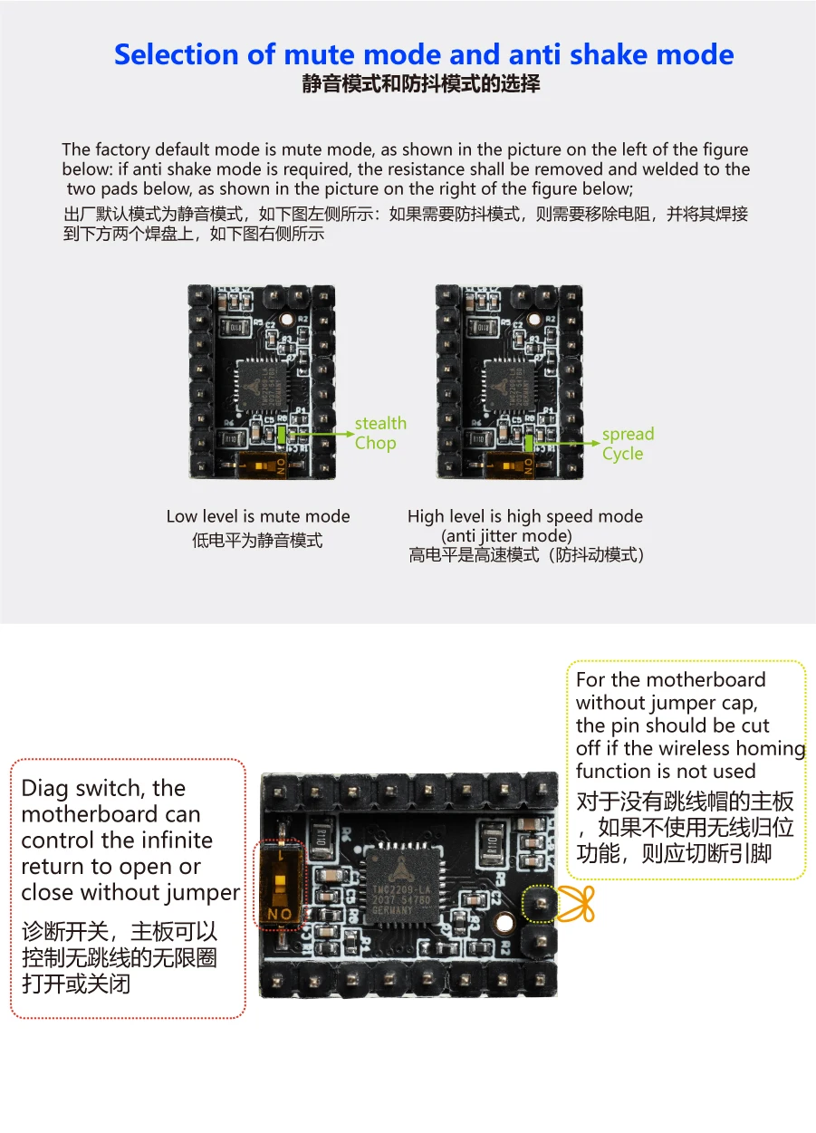 novo driver stepstick, uart, 2.8a, silencioso, peças para impressora 3d