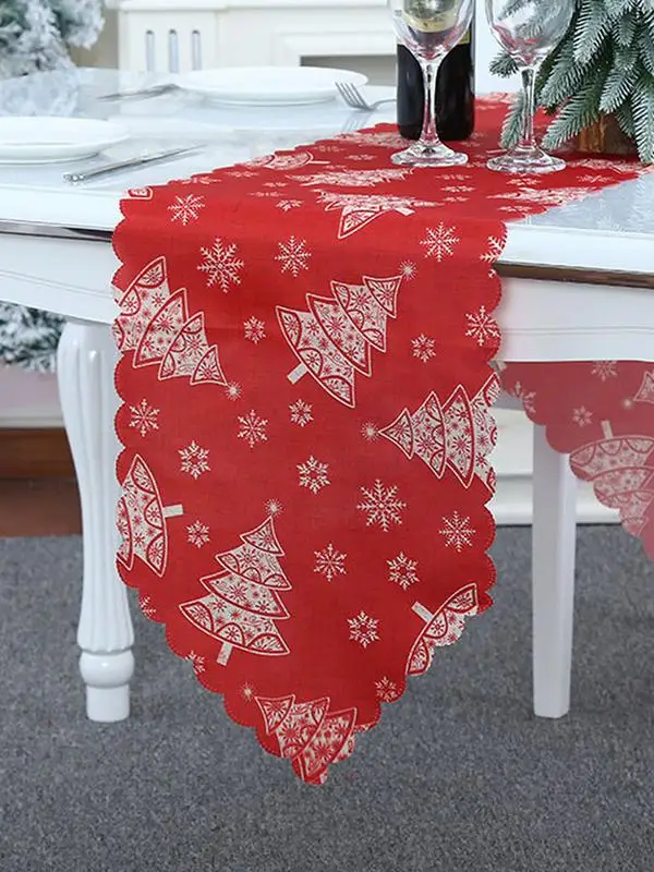 

Christmas Tablecloth 14x71 Inches Holiday Snowflake Runner Winter Decorations Christmas Holiday Table Cover For