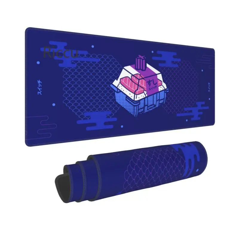 Blue Sushi Desk Mat - Non-Slip Rubber Mouse Pad and Gaming Accessory