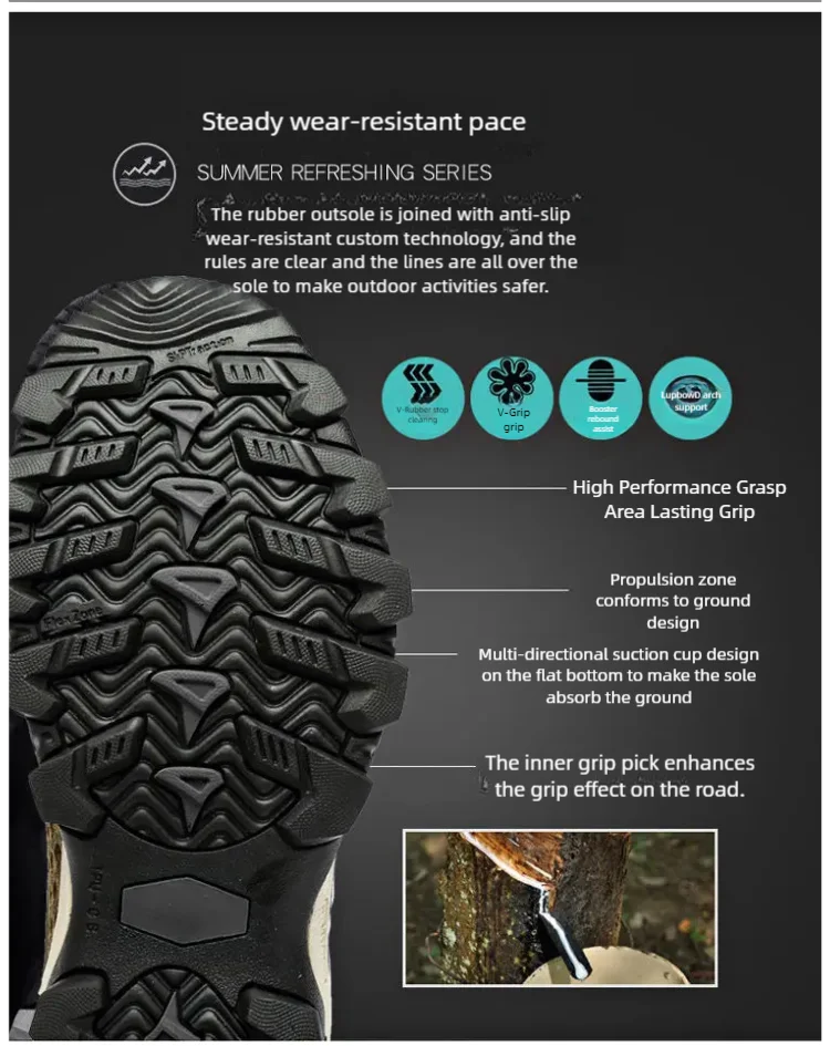 Herren Mesh atmungsaktive Wanderschuhe Sommer rutschfeste weiche Sohle Sportschuhe Outdoor verschleißfeste stoßdämpfende Laufschuhe – Detail 6