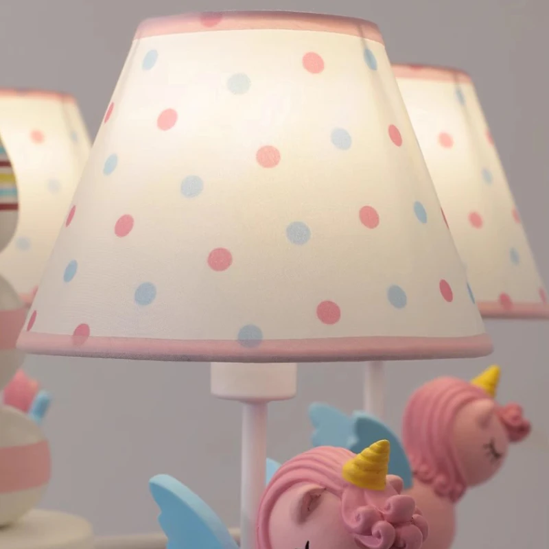 Children's Room Wall Lamps Pink Blue Pegasus Unicorn Lamp Creative Warm Baby Room Princess Room Girl Bedroom Bedside Wall Lights 6