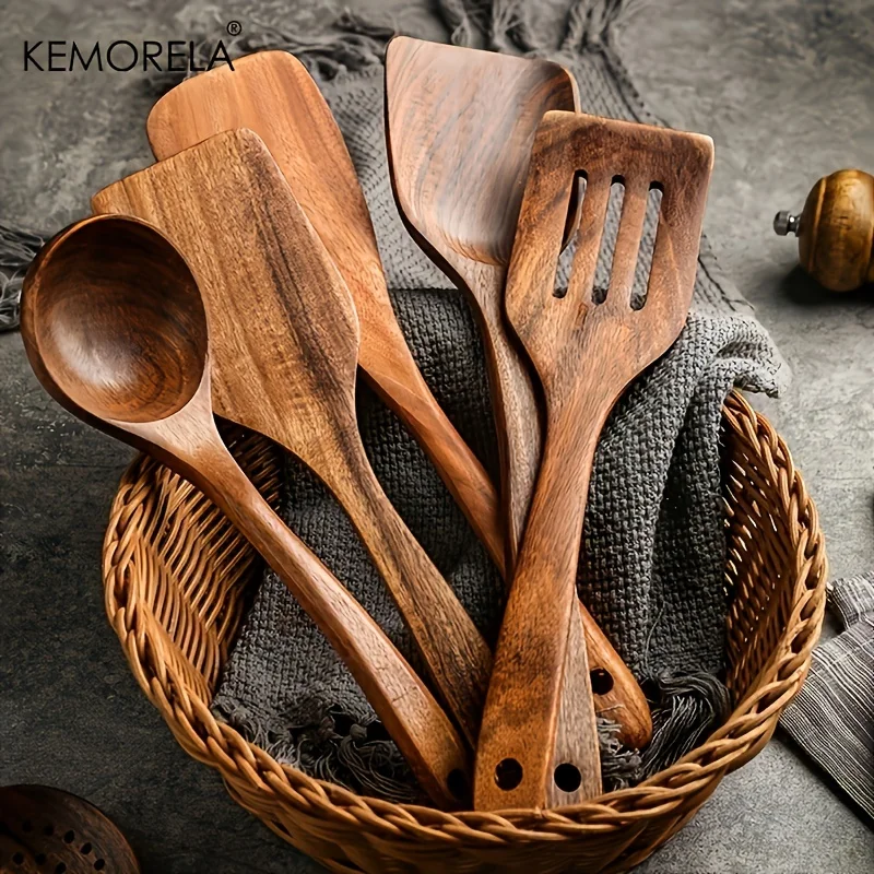 13PCS Kitchen Wooden Cooking Kitchen Utensils Household Wooden Spoon Cookware  Set Cooking Non-Stick Pan Eco-Friendly Kitchenware - AliExpress