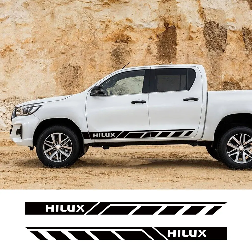 

Pickup Decor Sticker For Toyota Hilux Vigo Revo Truck Stripes Style Vinyl Covers Car Door Side Decals Auto Tuning Accessories