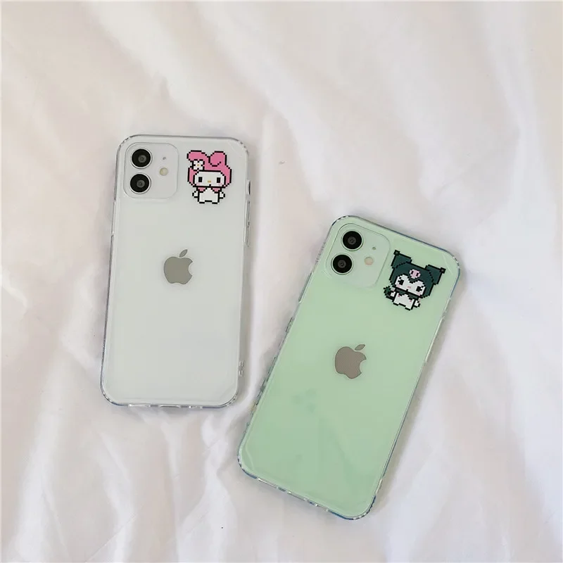

Mobile Phone Soft Glue All-inclusive Protective Cover with Anime Pattern on The Side Kuromi My Melody Anti-fall Couple Model