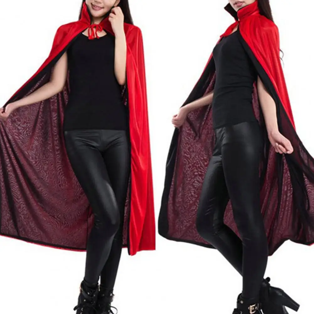 Halloween Cloak Unisex Black And Red Costume Role Playing Double