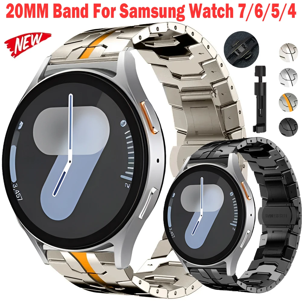Elegant Stainless Steel Quick Fit Metal Strap, 20mm, No-Gap Design Business Bracelet