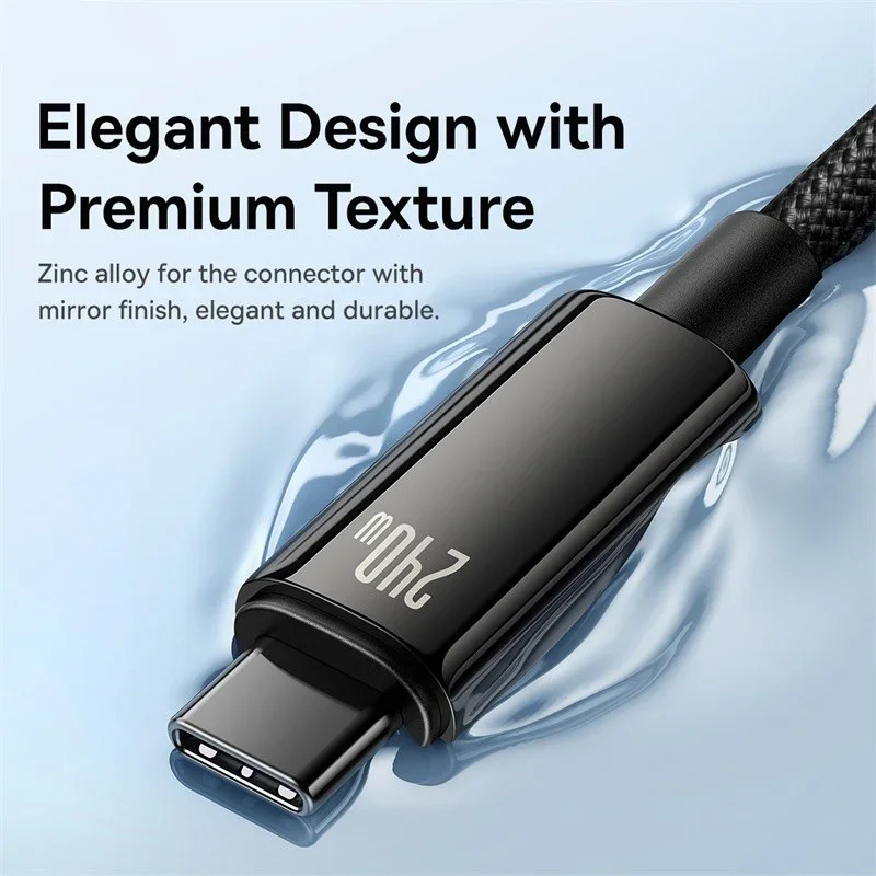 Baseus 240W USB C Cable for iPhone 17 16 15 Plus Pro Max Supercharge for Macbook Fast Charger Type C Cable  for xiaomi  Samsung — view 4