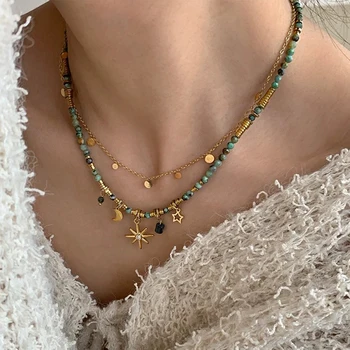 Shawna Bohemian Style Stone Beads Necklace 1