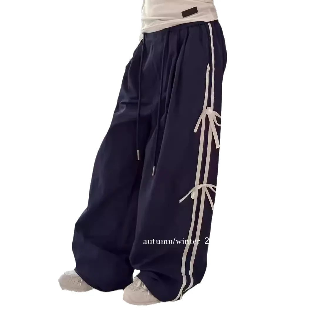 بنطال رياضي خريفي للفتيات مع فيونكة جانبية - بنطال...