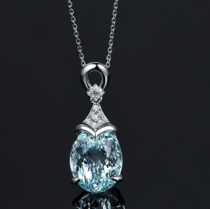 

Synthetic Carat Sea Sapphire Pendant Female Diamond Colored Gemstone Pendant Buddha Necklace Jewelry