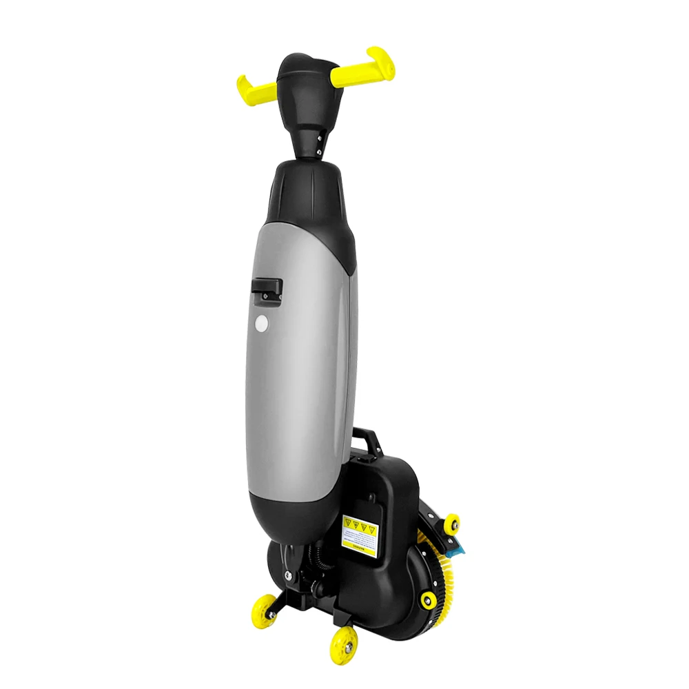 battery powered walk behind auto small hand push floor cleaning scrubber machine