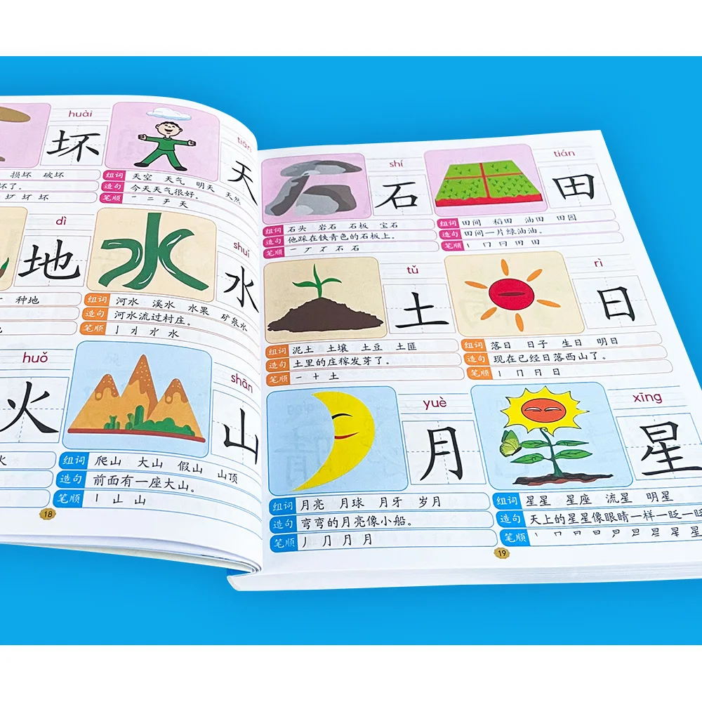Learning English Chinese Words Language Booklet Cards Kids Gifts 