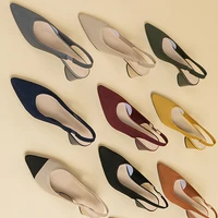 Grandes sandales à talons hauts pour femmes, chaussures à rayures à la mode, douces et respirantes, tricotées, rondes et épaisses, nouvelle collection 2025 (talon haut 5cm) 1