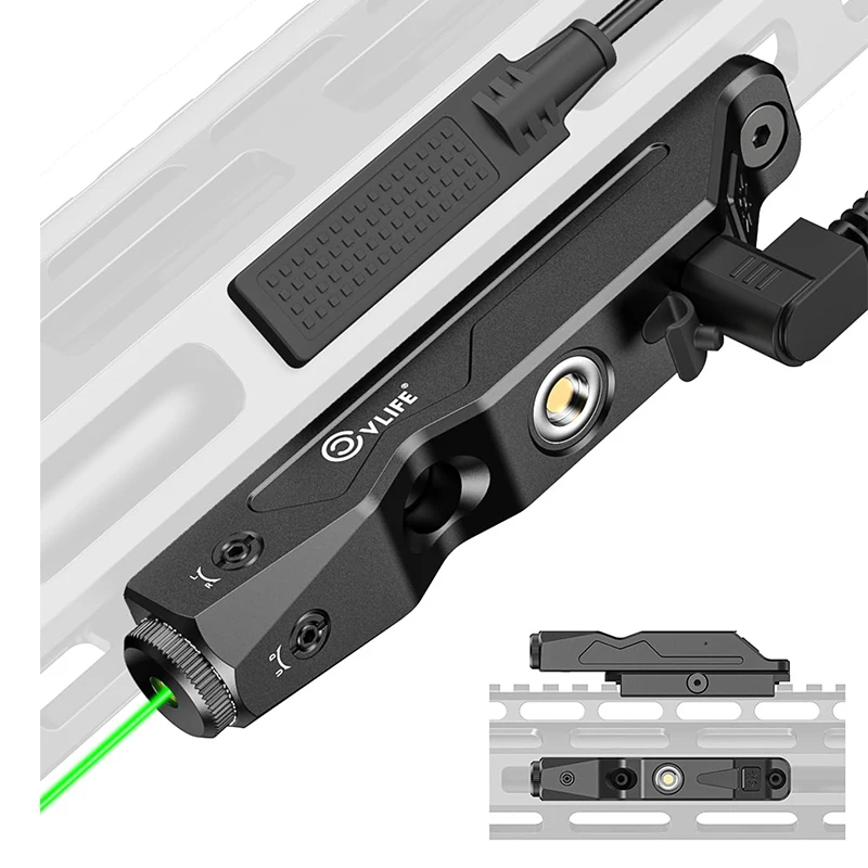 Laser Sight Tactical Sight M-Lok Picatinny Rail Magnetic Rechargeable Battery Rifle Strobe Capability Pressure Switch CVLIFE