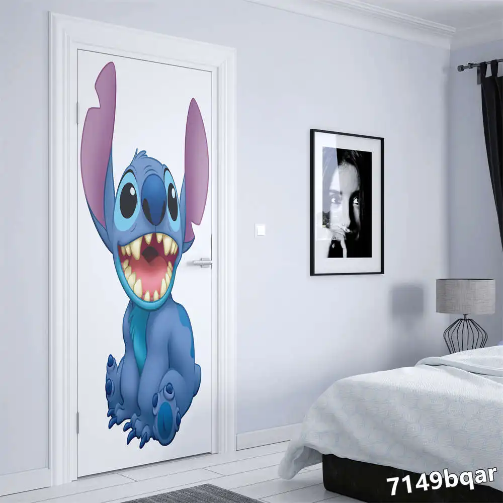 Disney Lilo & Stitch Wall Stickers Graffiti Aesthetic Door Sticker Home Decoration Nursery Kids Room